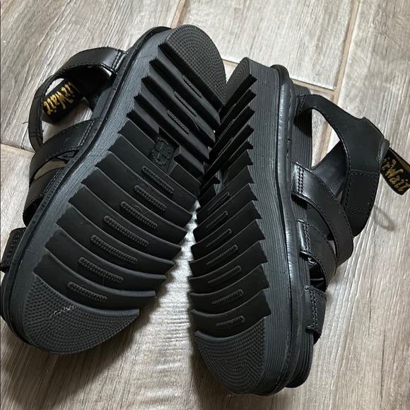 Dr Marten Blair Black Leather Platform Sandals - Picture 5 of 7